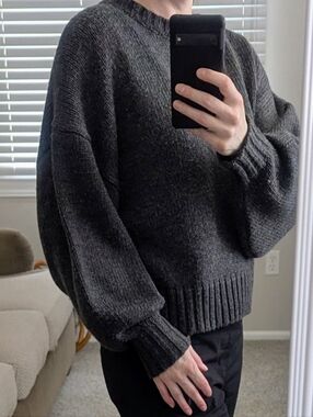 Modern Citizen Charcoal Gray Cable Knit Sweater